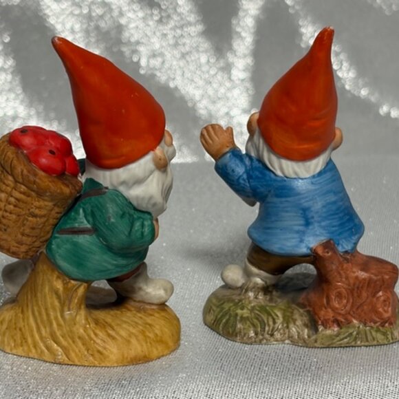 PAIR OF VINTAGE 1979 ENESCO GNOME FIGURES TAIWAN - Picture 4 of 8